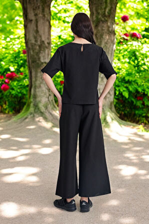 Yazlık Kısa Kol Alt Üst İkili Keten Takım