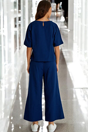 Yazlık Kısa Kollu Alt Üst Keten Takım