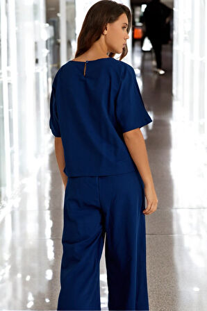 Yazlık Kısa Kollu Alt Üst Keten Takım