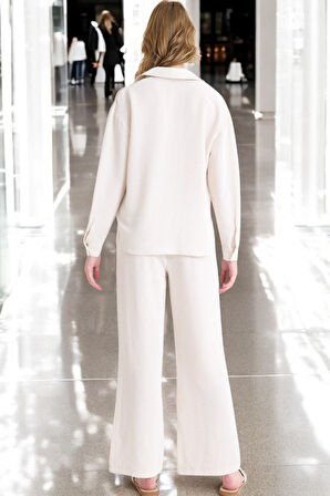 Yazlık Rahat Gömlek Pantolon İkili Keten Takım