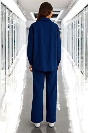 Günlük Rahat Gömlek Pantolon İkili Keten Takım