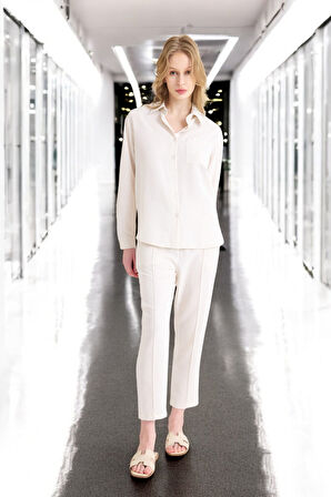 Yazlık Rahat Kadın Keten Takım