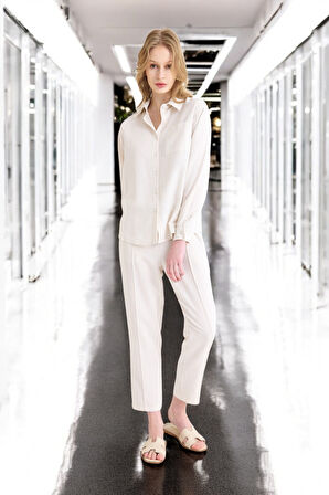 Yazlık Rahat Kadın Keten Takım