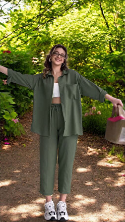 Yazlık Rahat Şık Alt Üst İkili Keten Takım