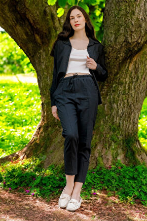 Yazlık Alt Üst Rahat İkili Keten Takım