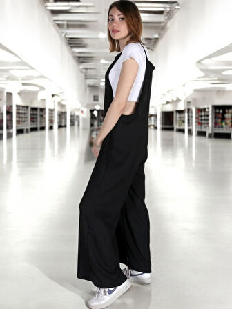 Askılı Yazlık Rahat Keten Tulum