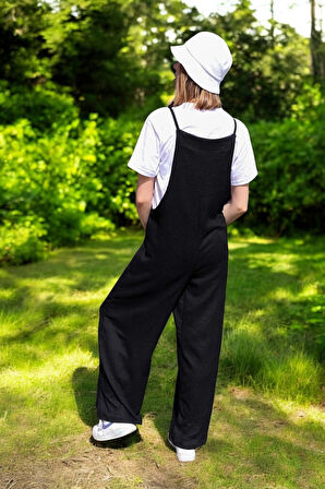 Yazlık Askılı Rahat Keten Tulum