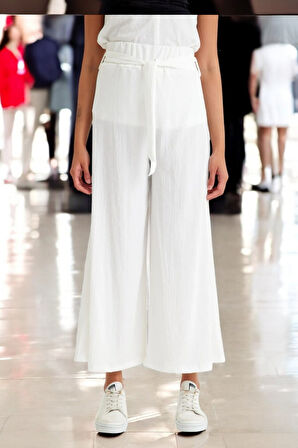 Yazlık Kemerli Şavar Pantolon