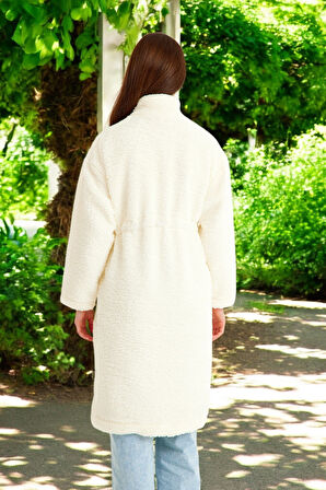 Kışlık Fermuarlı Şık Peluş Ceket