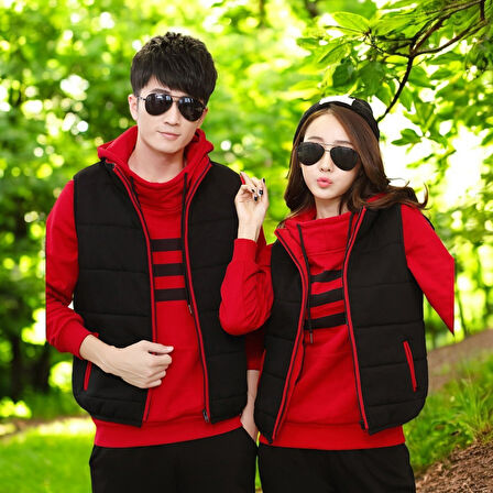 Kışlık Sevgili Kombini Şık Kadın Üçlü Eşofman