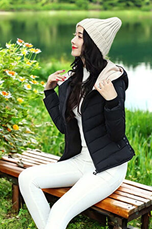 Kışlık Kısa Tarz Kadın Şişme Mont