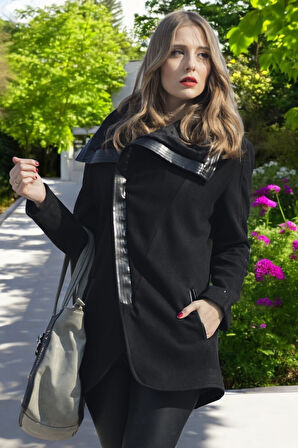 Kışlık Kaşmir Yaka Kaşe Kadın Kaban