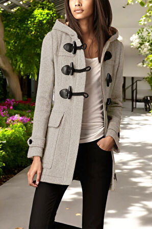 Kışlık Şık Kaşmir Kaşe Kadın Kaban