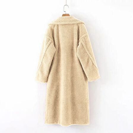 Kadın Düğmeli Peluş Ceket