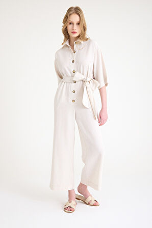 Keten Günlük Tulum Elbise