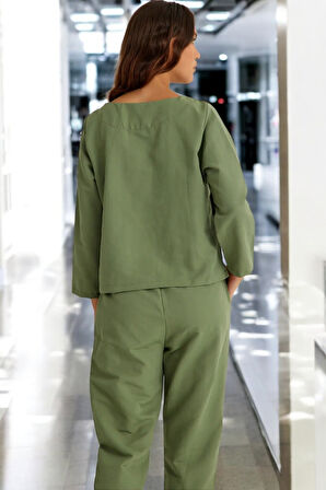 Kemerli Alt Üst Keten Takım