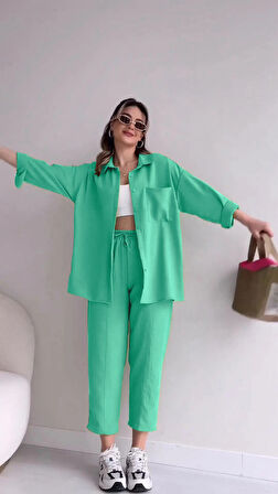 Keten Günlük İkili Takım Elbise Pantolon Gömlek