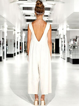 Yazlık Şık Keten Tulum