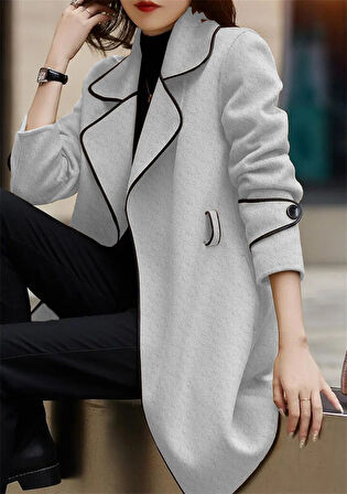 Kaban ve Kemer Kaşe Kadın Şık Yaka