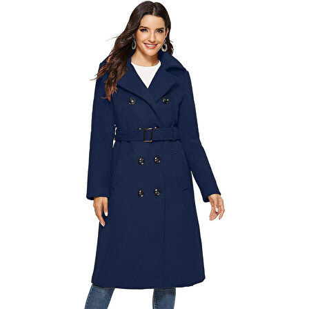 Kemer Detaylı Aksesuarlı Kaşe Kaban