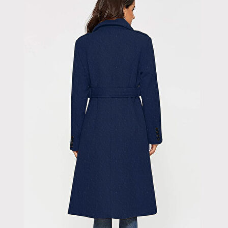 Kemer Detaylı Aksesuarlı Kaşe Kaban