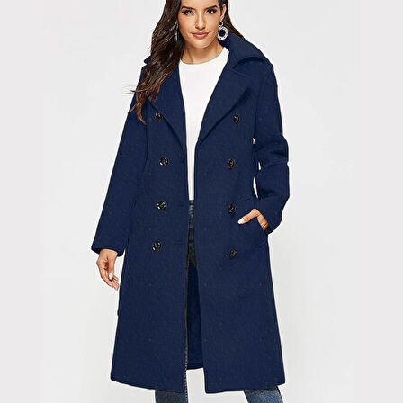 Kaşe Kaban Kemer Detaylı Aksesuarlı