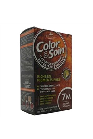 Color And Soin Tamamen Bitkisel Organik Saç Boyası 7m Maun Sarısı