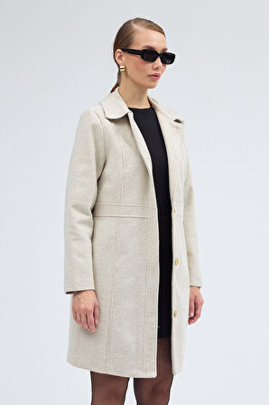 Dikiş Detaylı Tasarım Kaşe Kaban