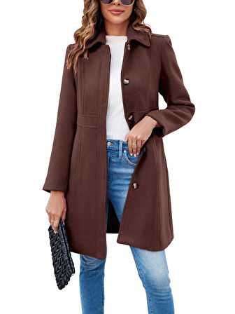 Dikiş Detaylı Tasarım Kaşe Kaban