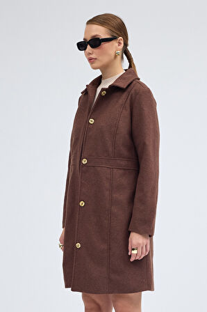 Dikiş Detaylı Tasarım Kaşe Kaban