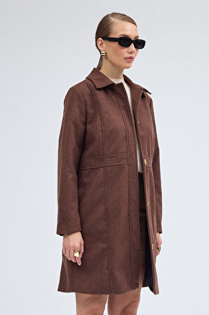 Dikiş Detaylı Tasarım Kaşe Kaban