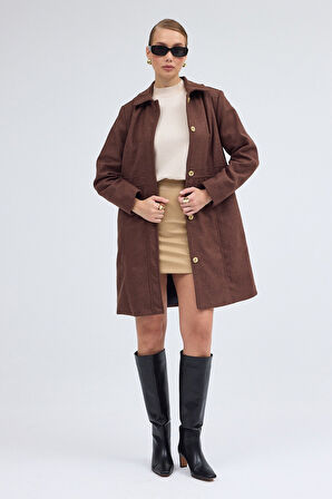 Dikiş Detaylı Tasarım Kaşe Kaban