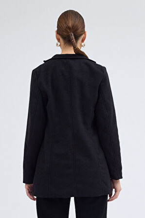 Tasarım Yaka Kısa Boy Kaşe Kaban