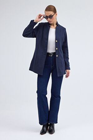 Tasarım Yaka Kısa Boy Kaşe Kaban