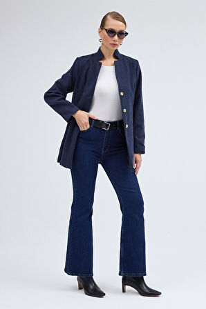 Tasarım Yaka Kısa Boy Kaşe Kaban