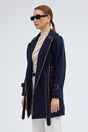 Kaban ve Kemer Kaşe Kadın Şık Yaka