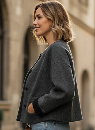 Mevsimlik Düğmeli Ceket