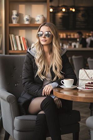 Eldiven Detaylı Su itici li Şişme Mont