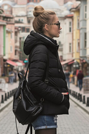 Günlük Kısa Kışlık Şişme Kadın Mont co801syh4