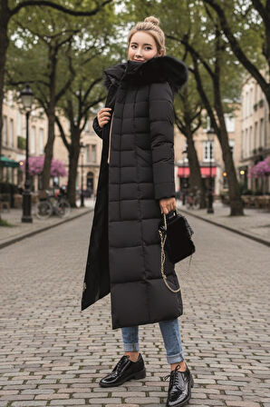 Günlük Kışlık Tam Boy Kadın Şişme Mont