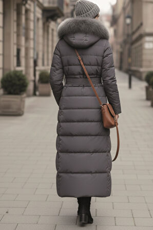 Günlük Kışlık Tam Boy Şişme Kadın Tesettür Mont