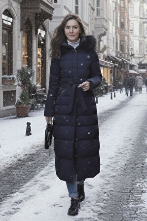 Günlük Kışlık Tam Boy Şişme Kadın Mont