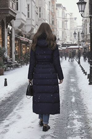 Günlük Kışlık Tam Boy Şişme Kadın Mont