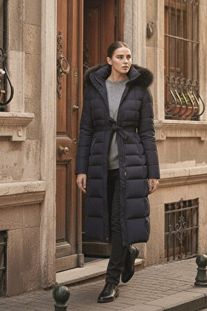 Günlük Kışlık Tam Boy Şişme Kadın Mont