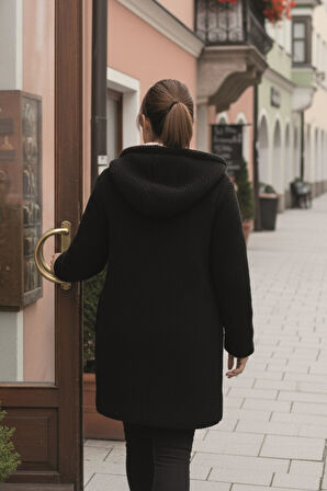 Kadın Peluş Tüylü Ceket Çift Taraflı Kışlık