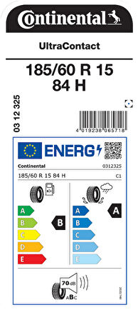 CONTİNENTAL 185/60R15 84H ULTRACONTACT YAZ LASTİĞİ ÜRETİM YILI:2024