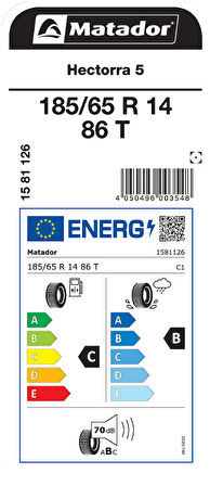 MATADOR 185/65R14 86T HECTORRA5 YAZ LASTİĞİ ÜRETİM YILI:2025