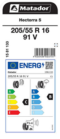 MATADOR 205/55R16 91V HECTORRA5 YAZ LASTİĞİ ÜRETİM YILI:2025
