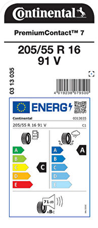 CONTİNENTAL 205/55R16 91V PC7 YAZ LASTİĞİ ÜRETİM YILI:2025