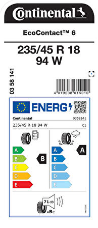 CONTİNENTAL 235/45R18 94W EC6 YAZ LASTİĞİ ÜRETİM YILI:2025